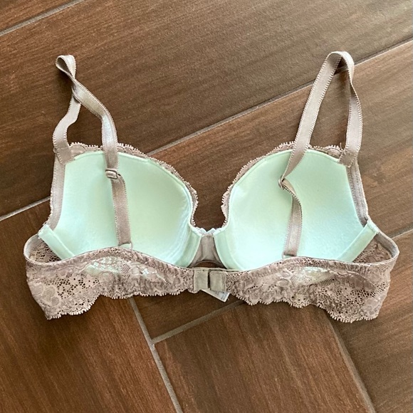 Victoria’s Secret VS Dream Angels Lace Demi Bra in Taupe and Aqua 34B EUC - Picture 2 of 4